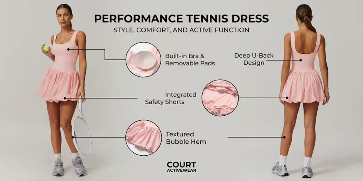Athletic dress with built-in shorts