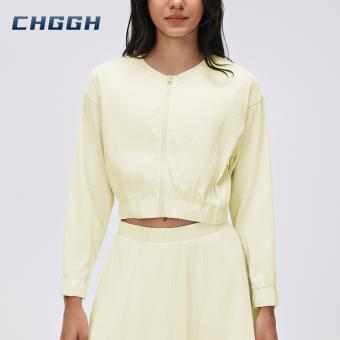 zip front long sleeve jacket