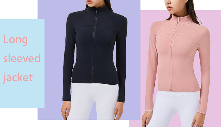 Women Long Sleeve Zipper Masikip Yoga Top